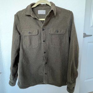 Everlane Heavyweight Overshirt - Heathered Green/Brown - Mens Medium